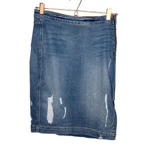 McGuire 27 Revolve Distressed Stretch‎ Denim Jean Faena Restoration Pencil Skirt